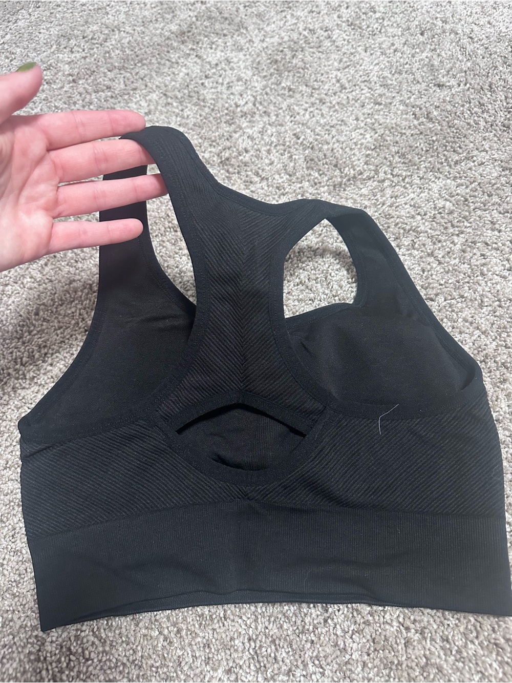Black Racerback Sports Bra - Picture 3 of 3